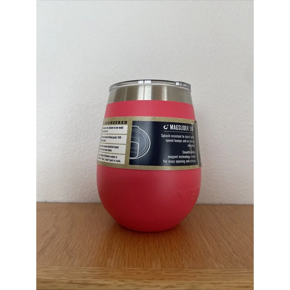YETI 10oz Wine Tumbler w/ Magslider Lid - Bimini Pink Read Desc